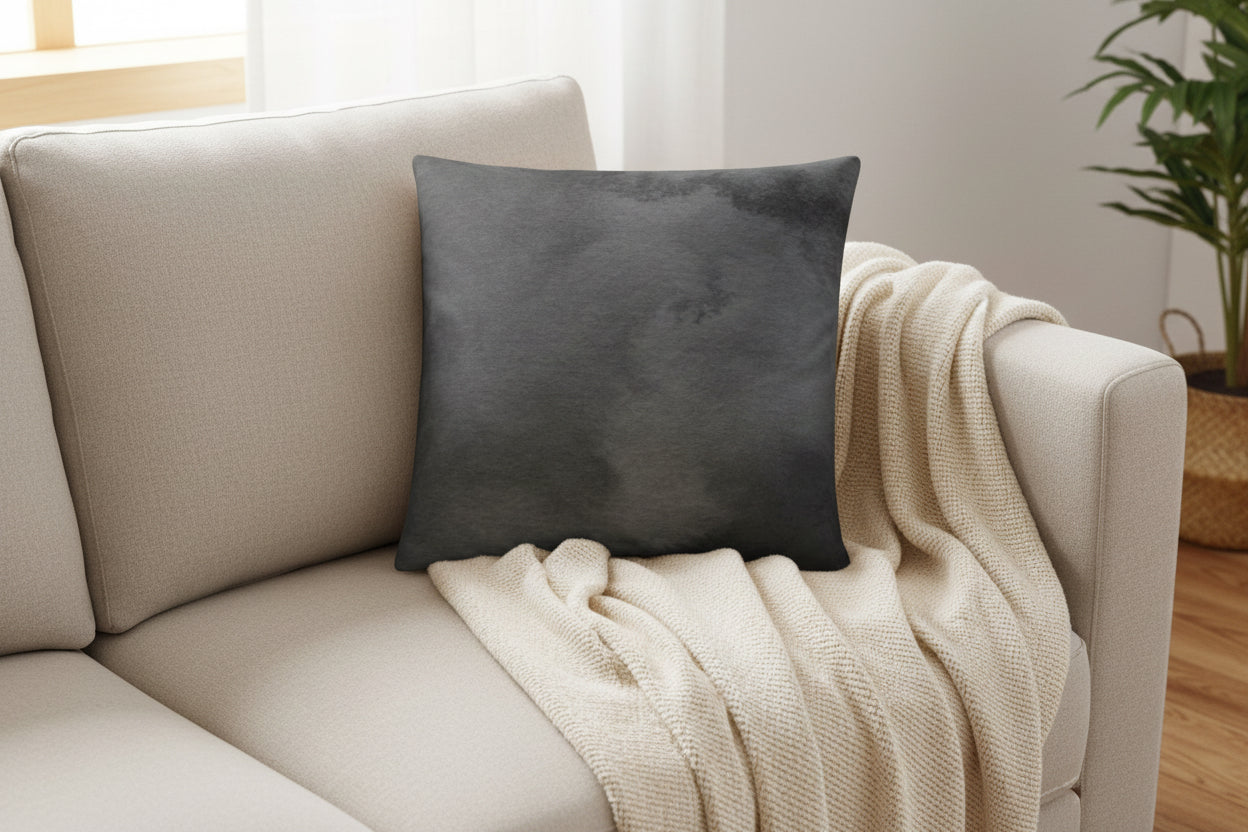 Charcoal Watercolor Accent Cushion