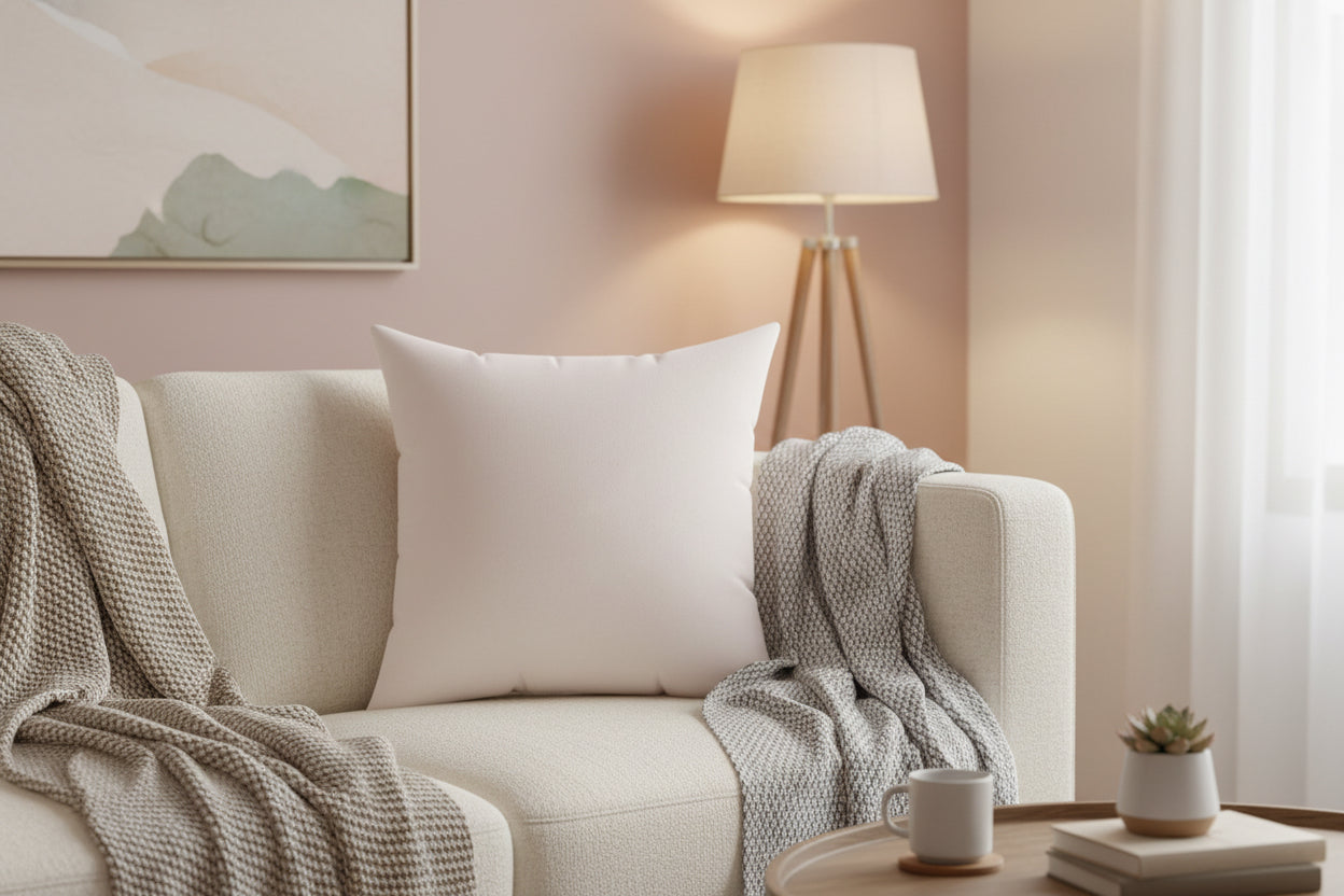 Soft Pink Neutral Decorative Throw Pillow